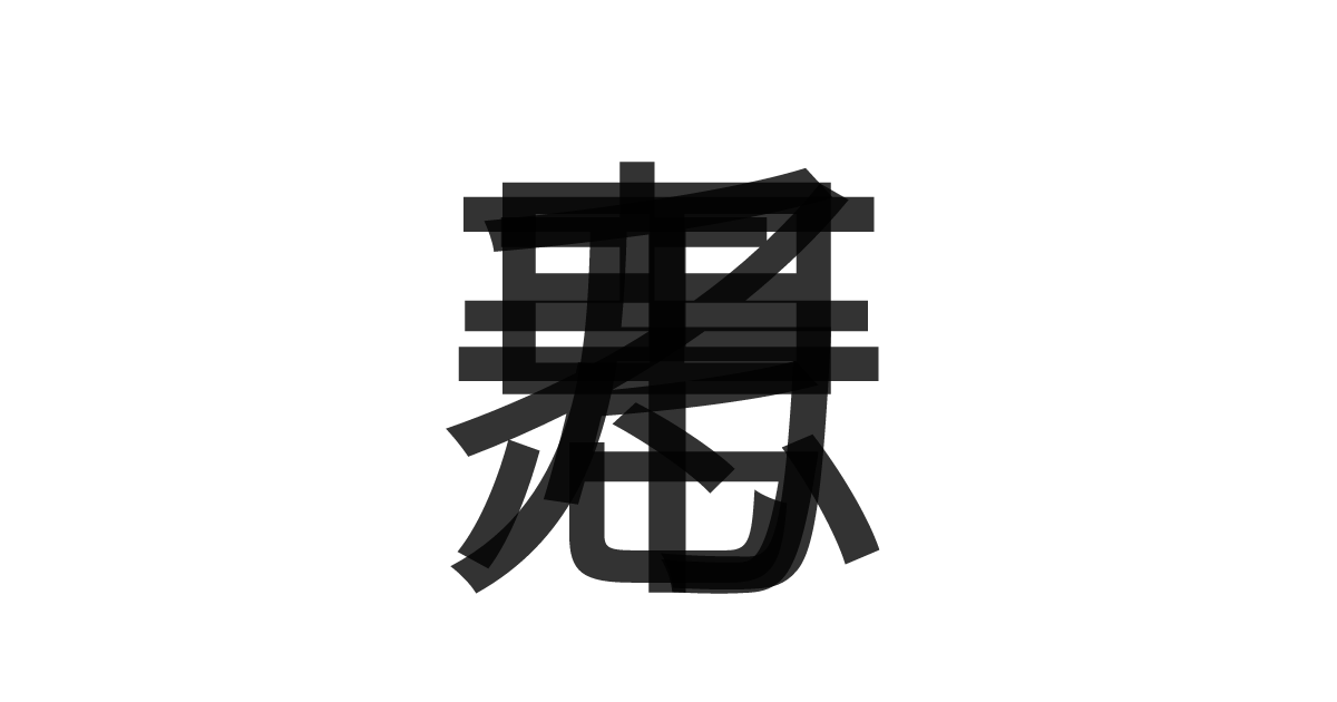 「千思万考」の重ね文字